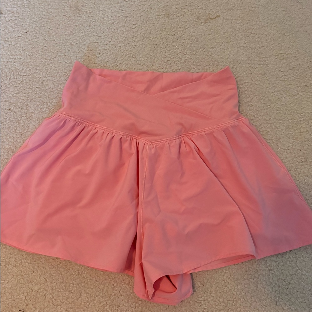 Aerie Offline pink butterfly shorts with built in shorts Size S
